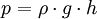 p = \rho\cdot g  \cdot h
