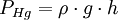 P_{Hg} =\rho \cdot g \cdot h