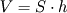 V =S \cdot h